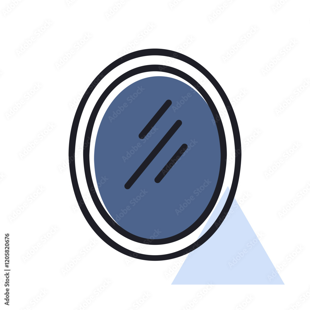 Oval mirror vector icon. Furniture sign Oval mirror vector icon. Furniture sign