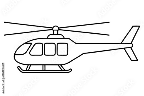 Vector Helicopter Illustration on White Background-vector Illastration.