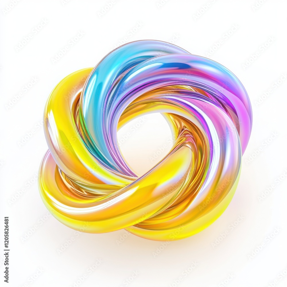 Glossy 3D Pastel Loop Sculpture with Gradient Colors and Abstract Fluid Design Glossy 3D Pastel Loop Sculpture with Gradient Colors and Abstract Fluid Design