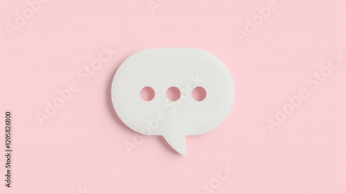 Pastel Pink Chat Bubble with Three Dots