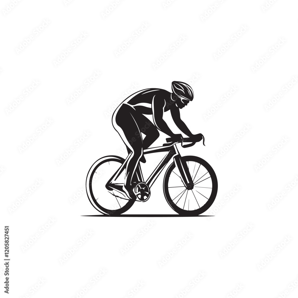 Naklejka premium silhouette of a cyclist