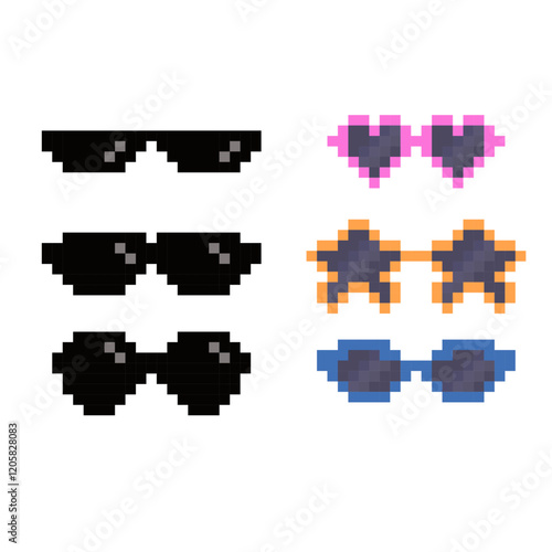 SUNGLASSES EYEGLASS FRAME PIXEL ART