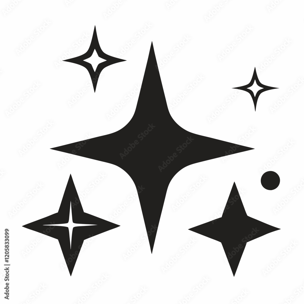 Sparkles black icon vector art illustration
Sparkles black icon vector art illustration