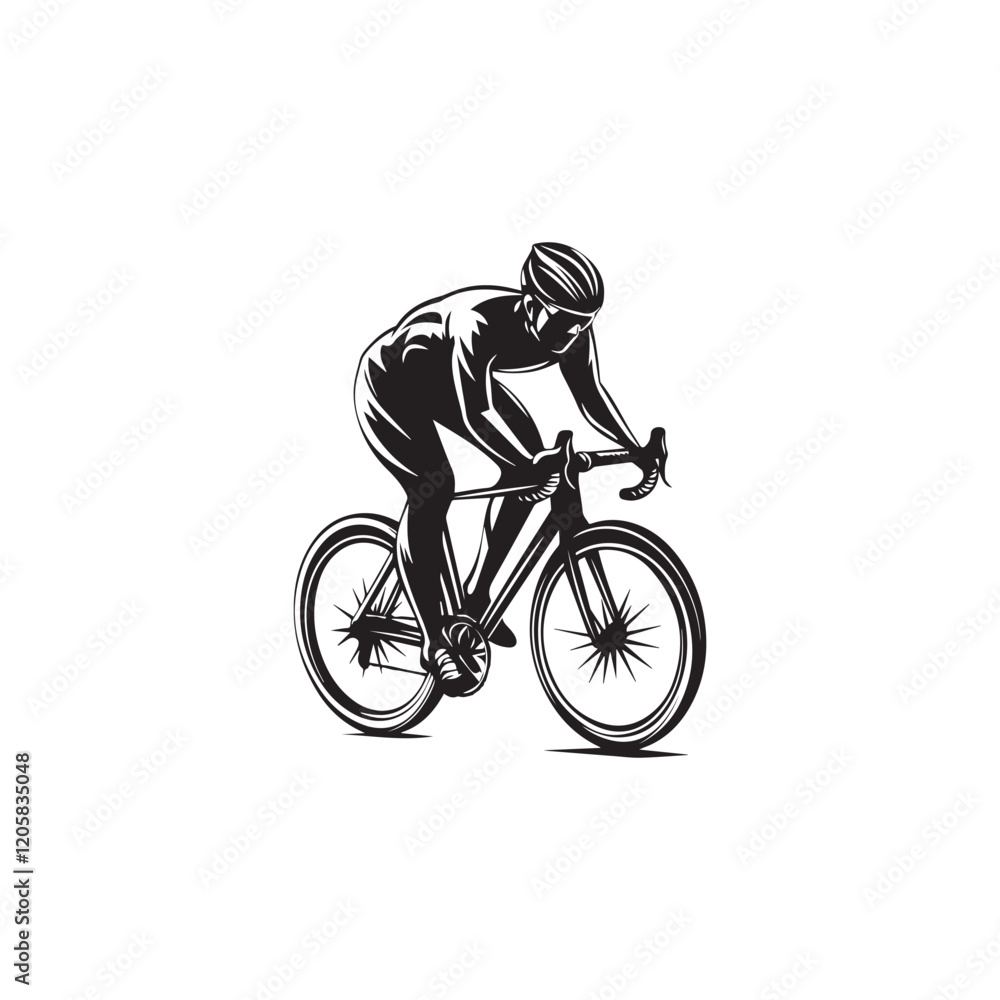 Naklejka premium silhouette of a cyclist