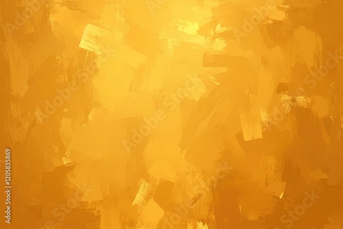 Abstract gold texture with brush strokes, vibrant yellow and orange hues, perfect for backgrounds or design elements.