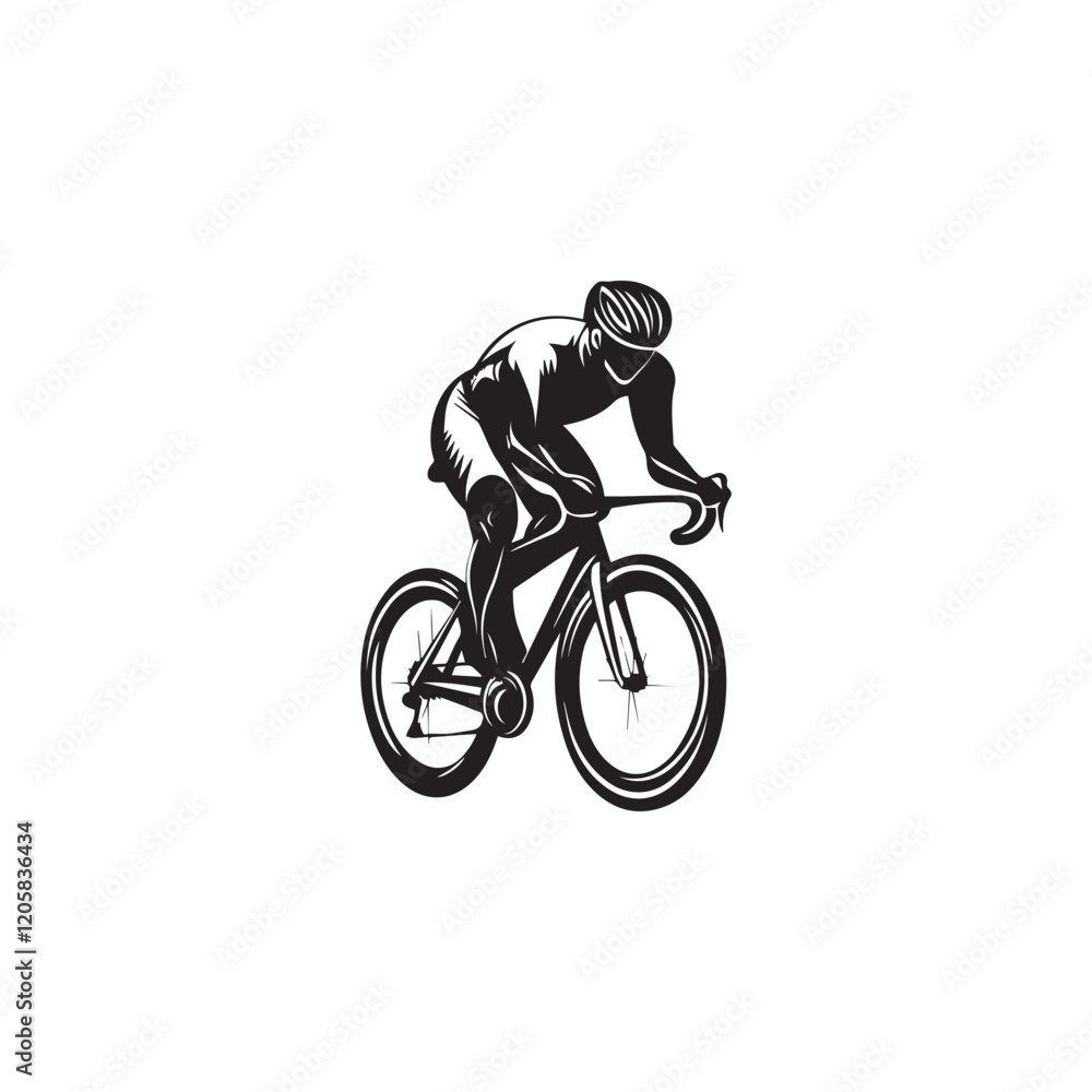 Naklejka premium silhouette of a cyclist