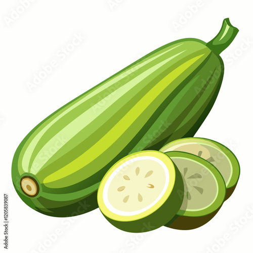 zucchini isolated on white