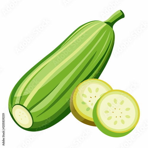 zucchini isolated on white