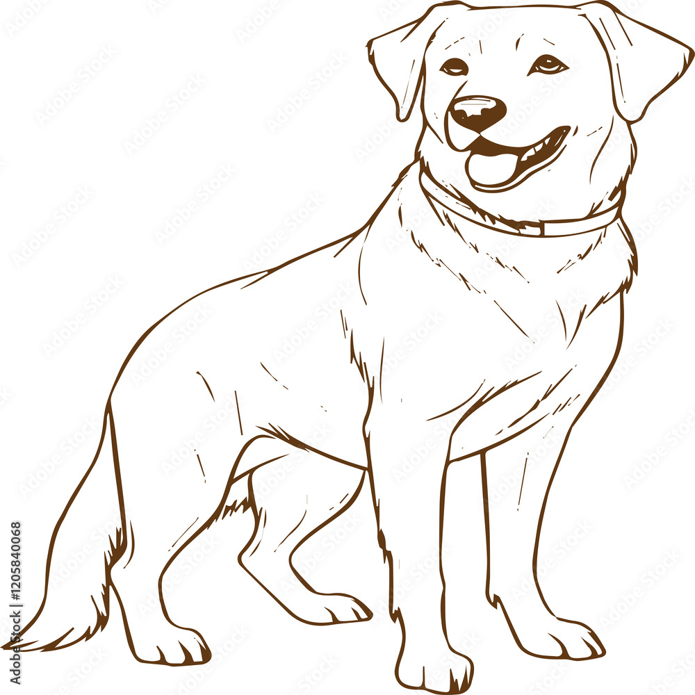 Fototapeta premium line art dog with colorful