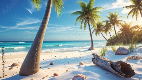 Fototapeta Naklejka Na Ścianę i Meble -  beach with palm trees