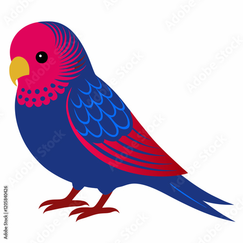 Budgerigar Black Silhouette Vector on White Background