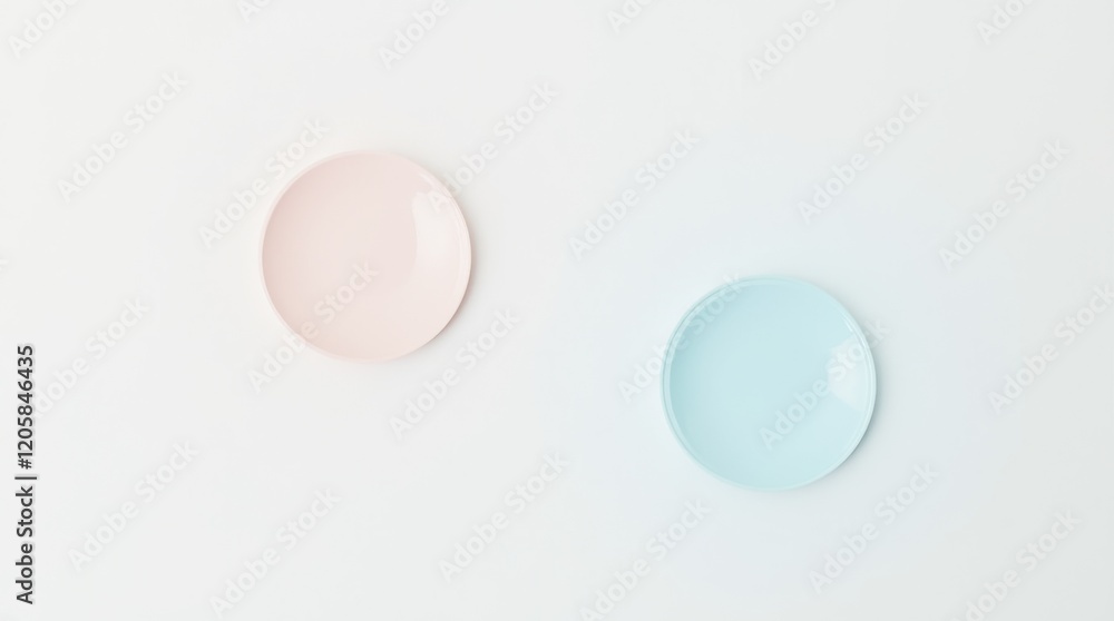Two Pastel Circles on White Background Two Pastel Circles on White Background