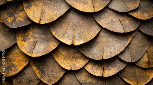 Wallpaper Mural Wooden scale texture background, close-up, overlapping pattern, craft design Torontodigital.ca