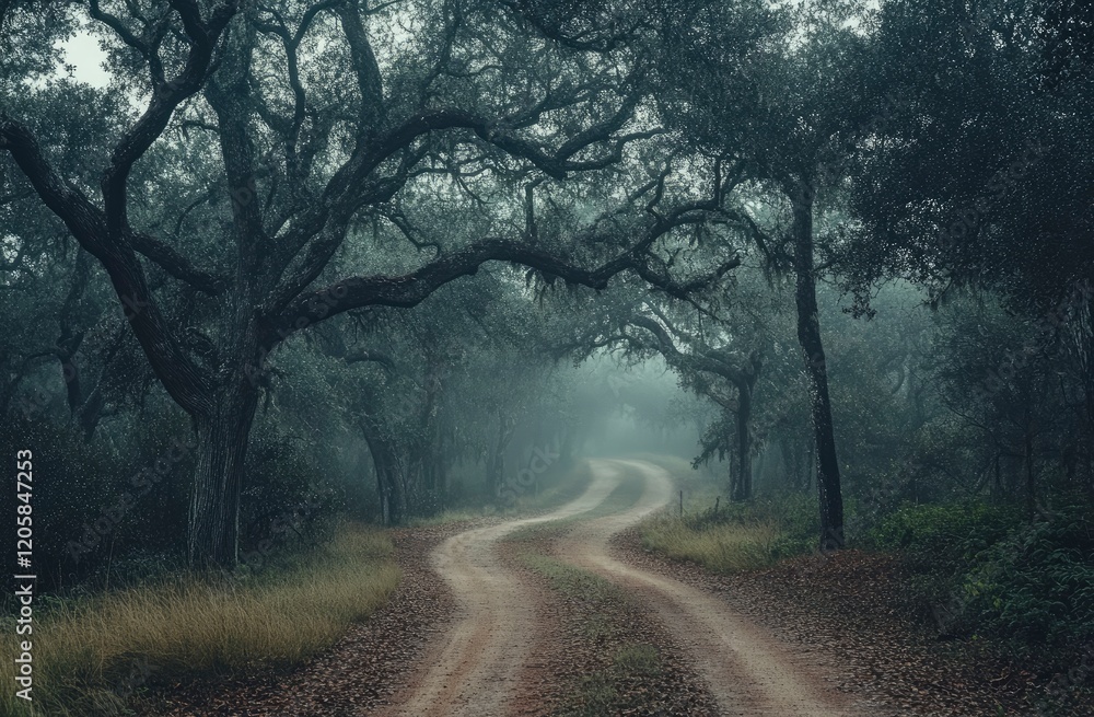 Misty Forest Road Winding Path Nature Photography Misty Forest Road Winding Path Nature Photography