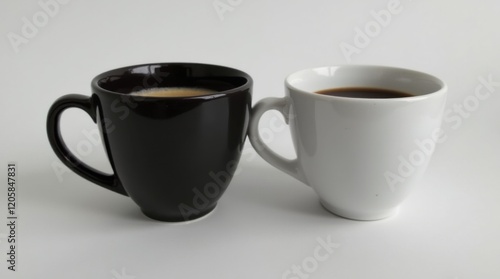 Wallpaper Mural Black and White Coffee Mugs Side by Side Torontodigital.ca