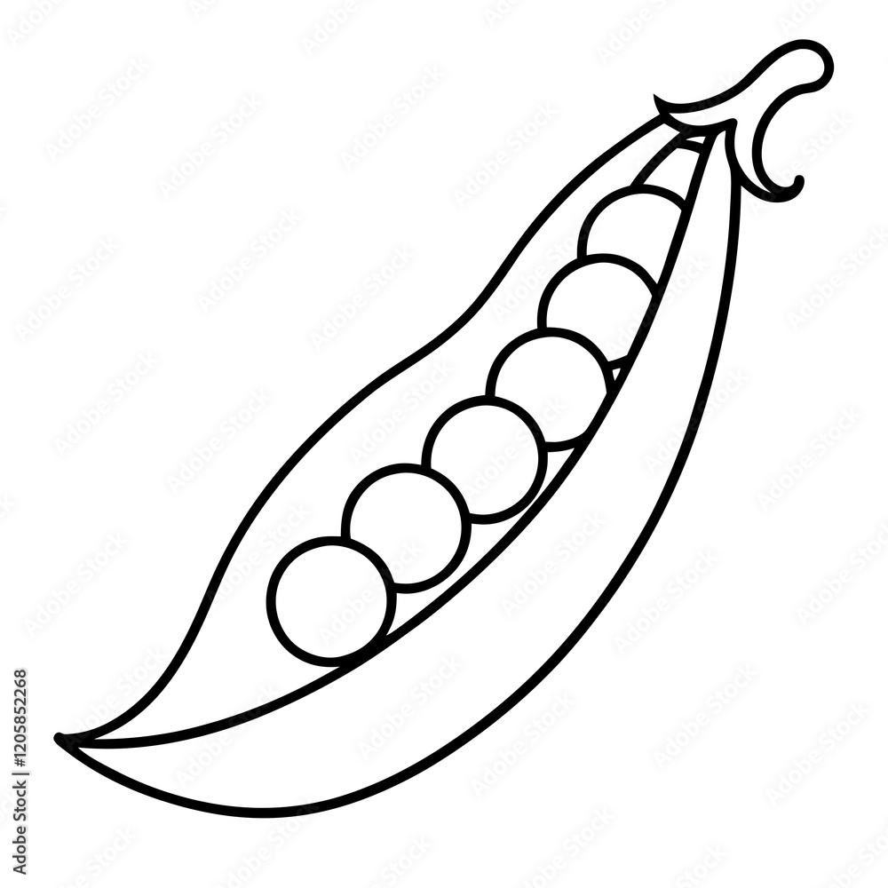 Peas Sketch in One-Line Vector Design Peas Sketch in One-Line Vector Design