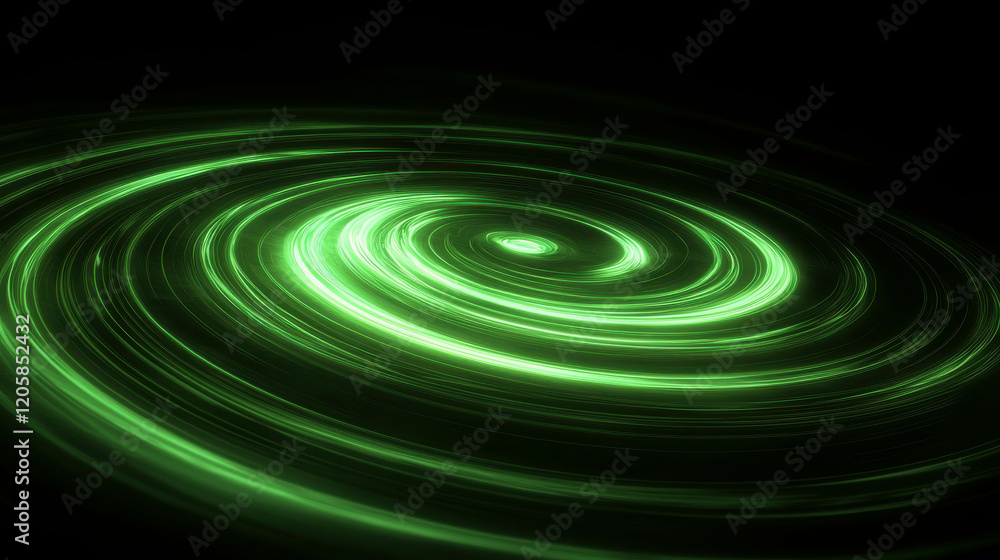 Spiraling Green Light Effect Gently Spinning in a Pit of Ethereal Energy and Motion Spiraling Green Light Effect Gently Spinning in a Pit of Ethereal Energy and Motion