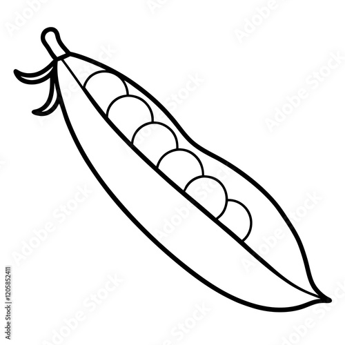 Peas Sketch in One-Line Vector Design