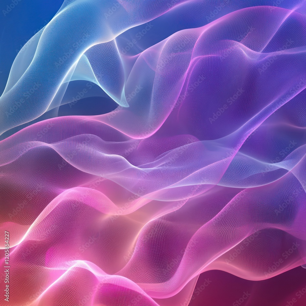 Obraz premium Abstract glowing pink blue waves digital art background design