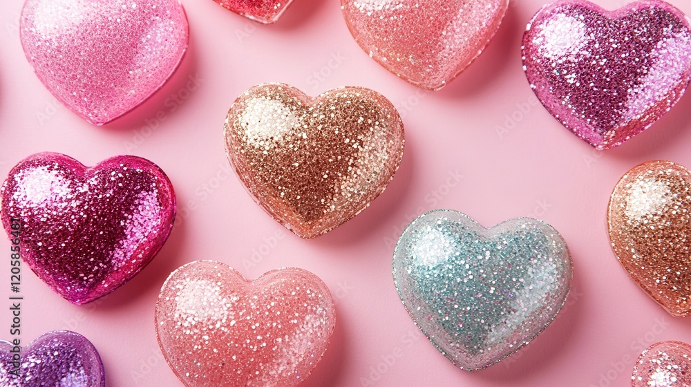 Fototapeta premium Background with heart on pink 