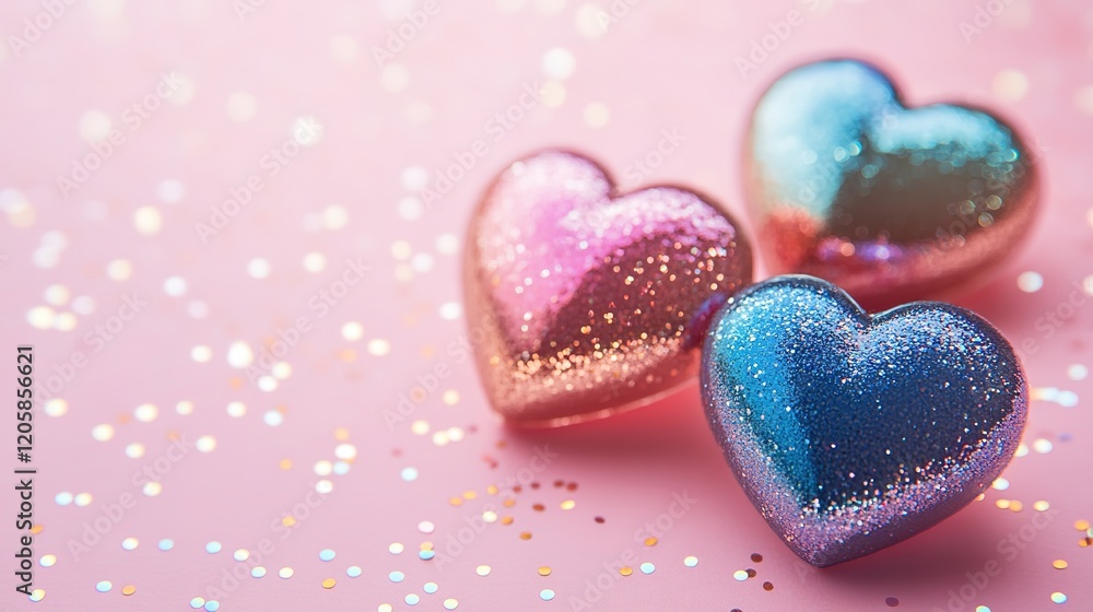 Fototapeta premium Background with heart on pink 
