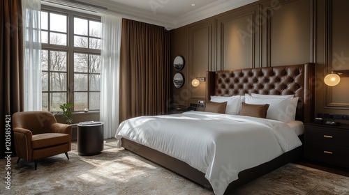 Luxury Hotel Room with King-Size Bed and Garden View