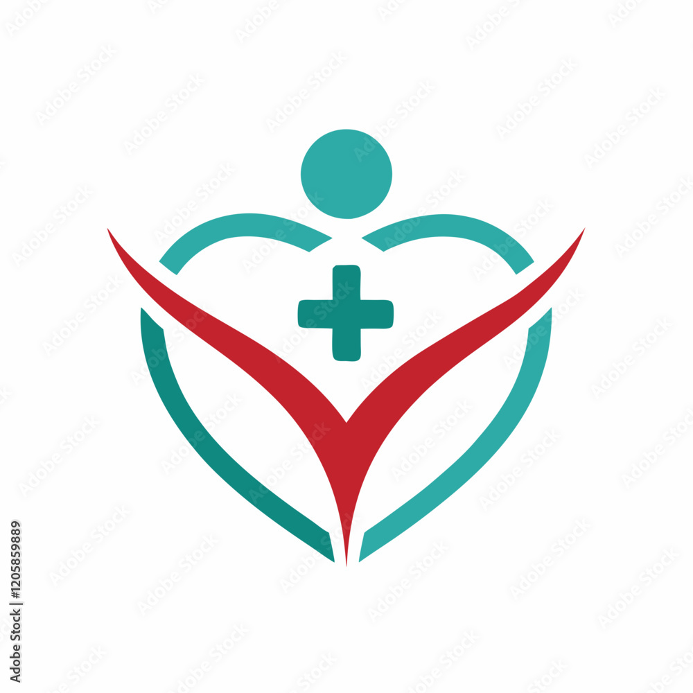 Medical minimalist logo on white background Medical minimalist logo on white background