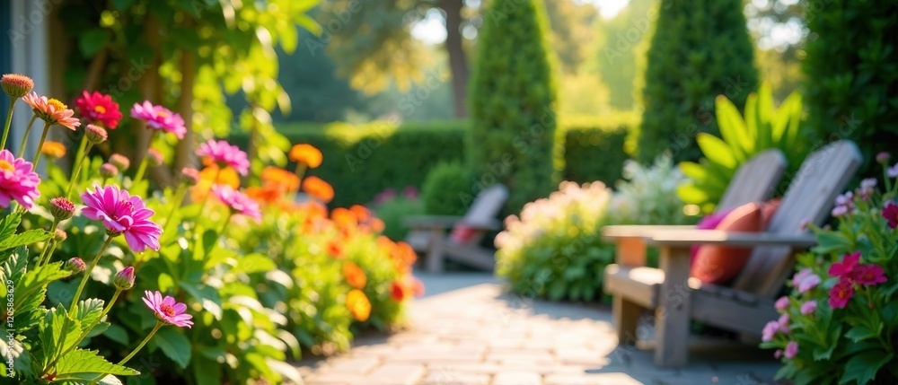 Home Summer Garden Holiday Card - AI Photo Home Summer Garden Holiday Card - AI Photo
