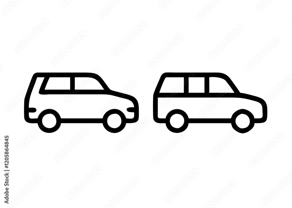 2 different Black Vehicle icons on the white background 2 different Black Vehicle icons on the white background