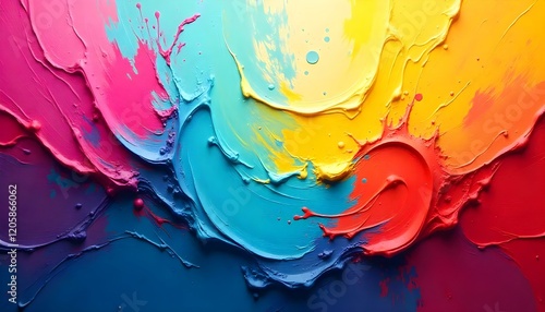 Vibrant Abstract Paint Swirl Colorful Art Background