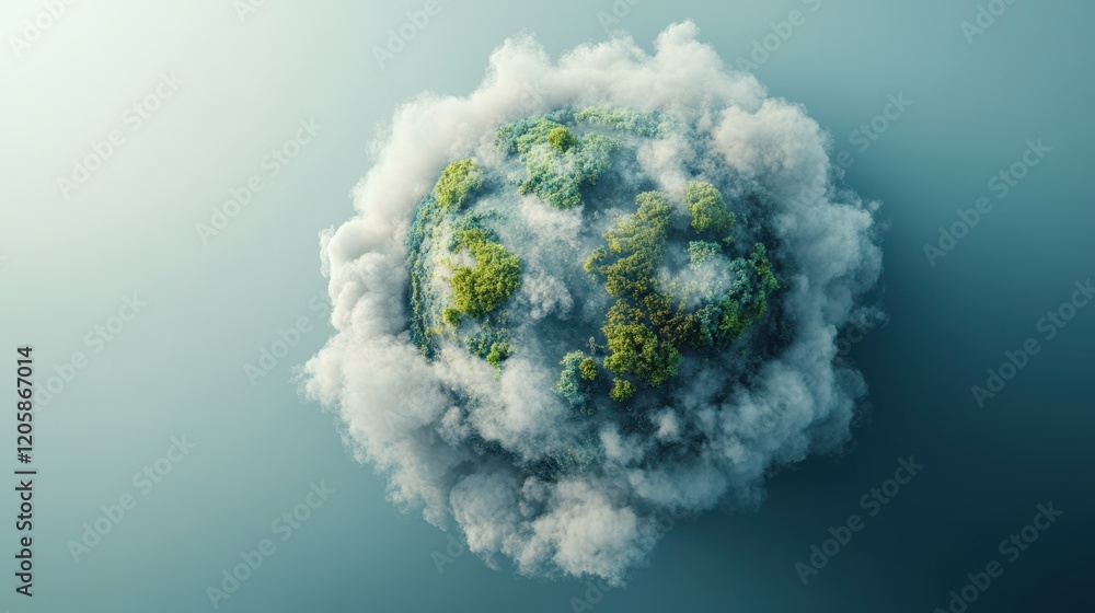 Naklejka premium Globe Surrounded by Pollution Representing Health Issues