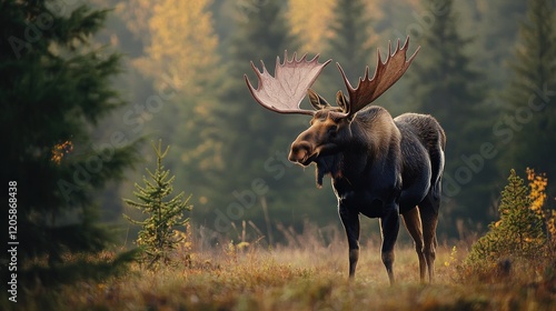 Majestic Moose in a Forest Setting photo