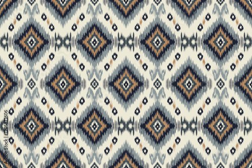 Seamless ikat patterns that combine tribal, indigenous and Aztec geometric embroidery. Perfect for graphic art, rug design, wallpaper, gift wrapping and clothing.