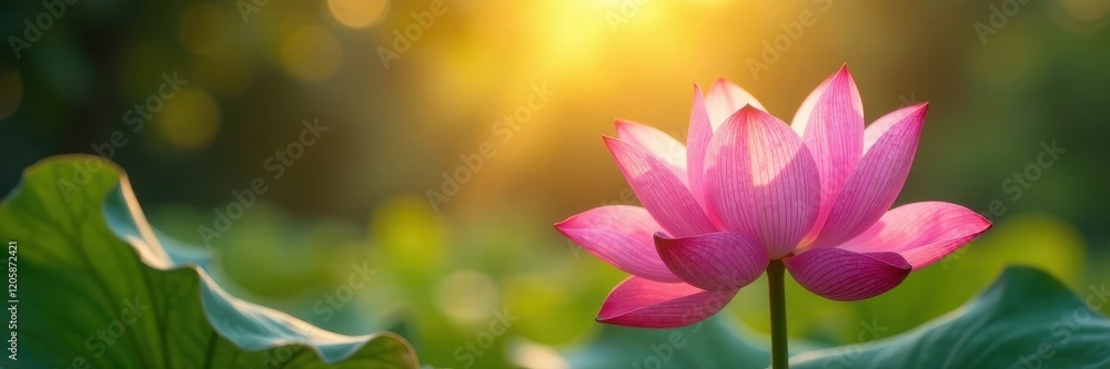 Gentle morning light highlights the delicate petals, lotus, sunlight Gentle morning light highlights the delicate petals, lotus, sunlight