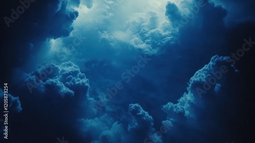 Wallpaper Mural Night sky, dramatic clouds, light breaking through, atmospheric backdrop, film use Torontodigital.ca