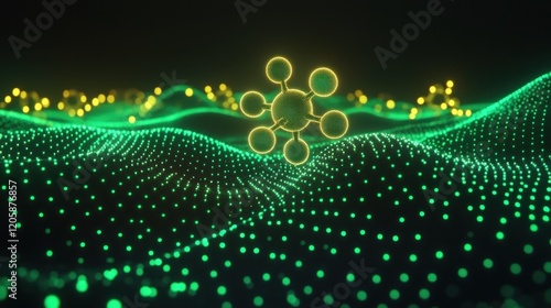 Realistic 3D Illustration of a Virus Molecule