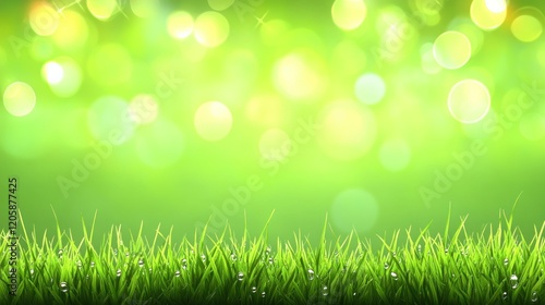 Dewy grass, bokeh background, spring, nature, website banner