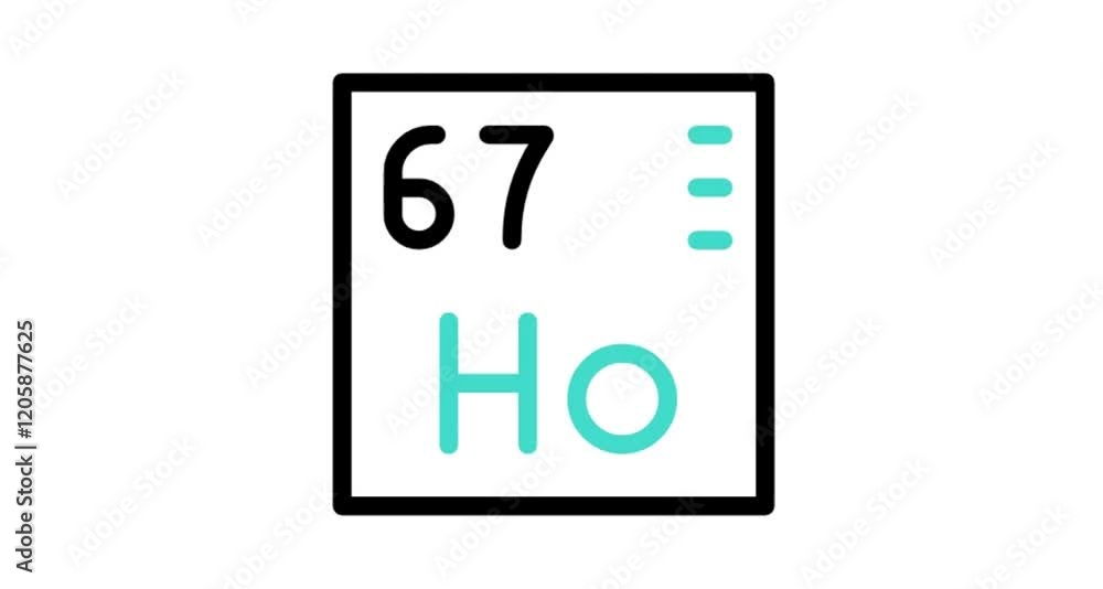 chemical element sign with atomic number Ho 67 chemical element sign with atomic number Ho 67