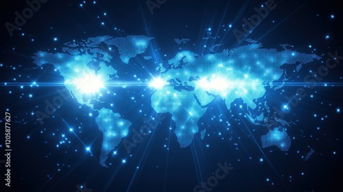 Holographic Blue Map of the Digital World