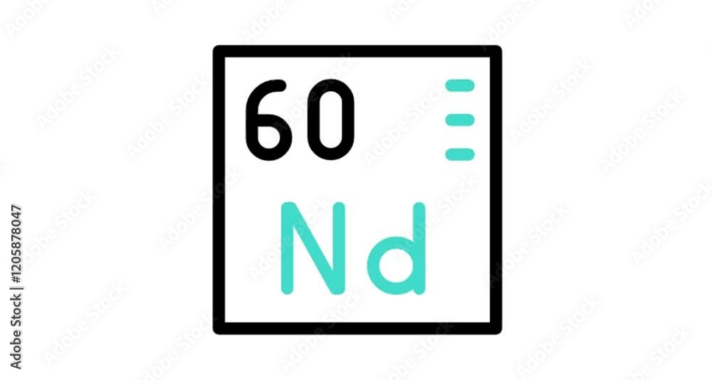 chemical element sign with atomic number Nd 60