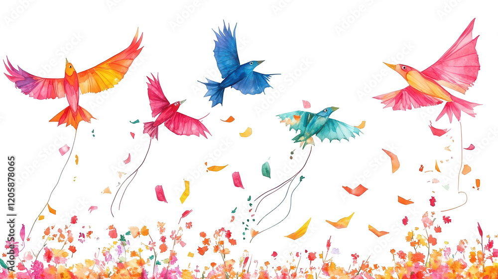 Fototapeta premium Creative Qingming Festival Design Showcasing Traditional Food Offerings for Ancestor Honoring, Isolated on White, PNG File.