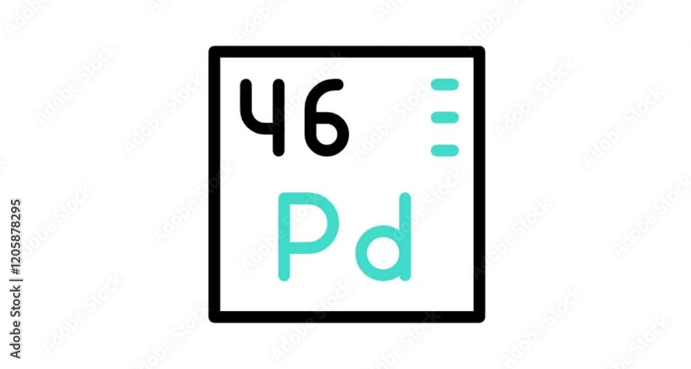 chemical element sign with atomic number Pd chemical element sign with atomic number Pd