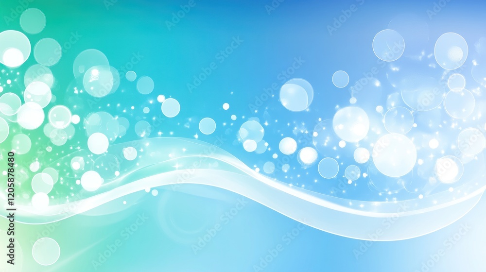 Teal wave bokeh background, glowing particles, website banner Teal wave bokeh background, glowing particles, website banner