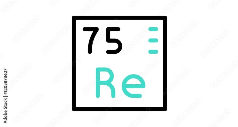 chemical element sign with atomic number Re 75 chemical element sign with atomic number Re 75