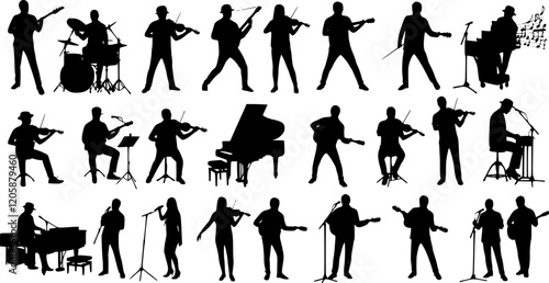 Music vector silhouettes