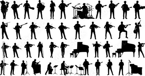 Music vector silhouettes