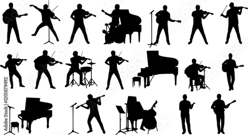 Music vector silhouettes