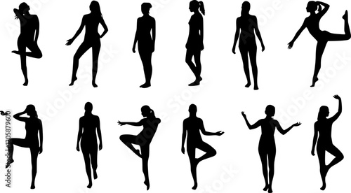 Collection of naked women vector silhouettes
