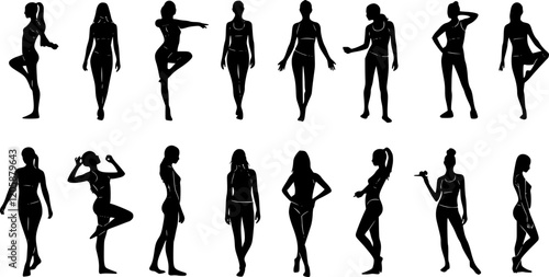 Collection of naked women vector silhouettes
