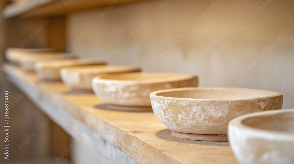 Stone bowls shelf workshop artisan craft Stone bowls shelf workshop artisan craft